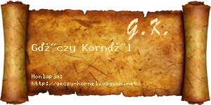 Géczy Kornél névjegykártya