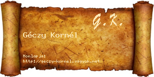 Géczy Kornél névjegykártya